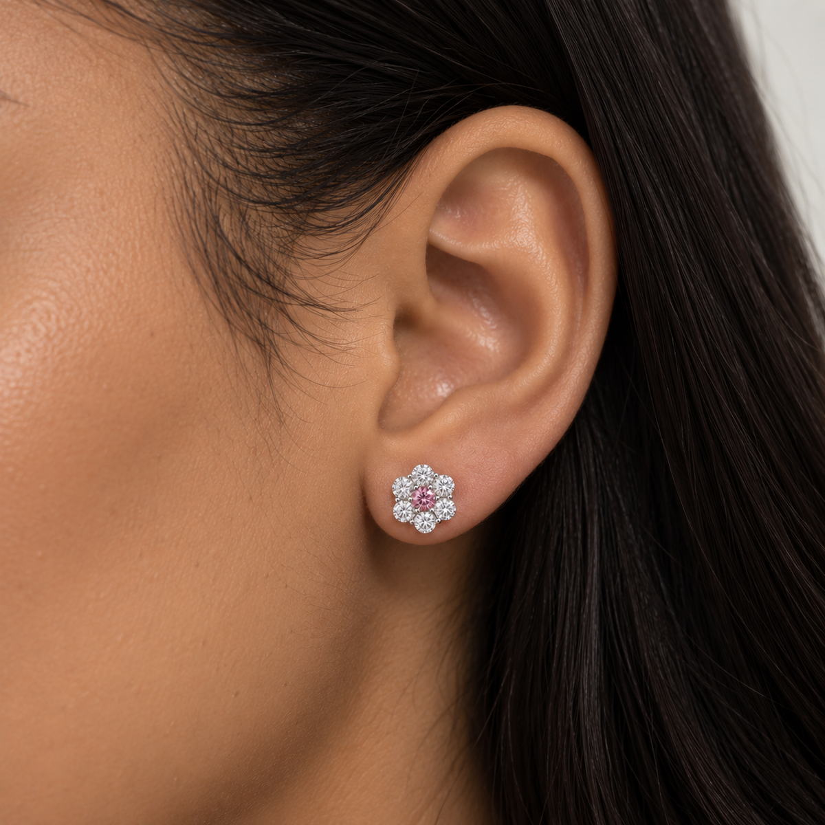 Rosé Bloom Stud Earrings
